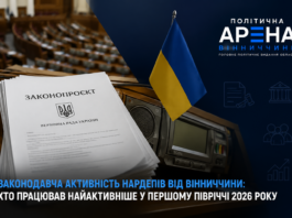 Законодавча активність народних депутатів від Вінниччини у першому півріччі 2026 року — законопроєкти Верховної Ради України